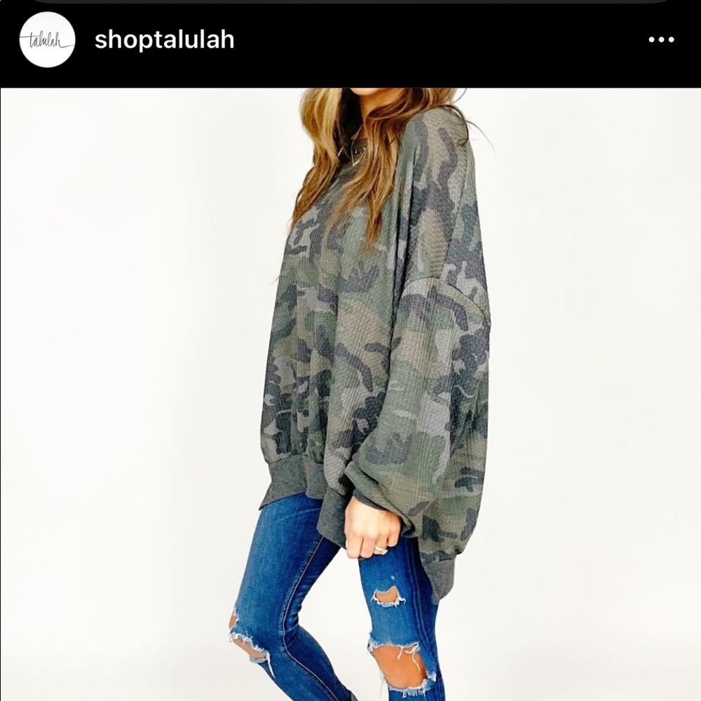 TALULAH “comfy camo” top